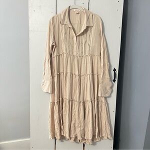 Sundance Enchanted Days Dress in Flax Women's Medium Long Sleeve